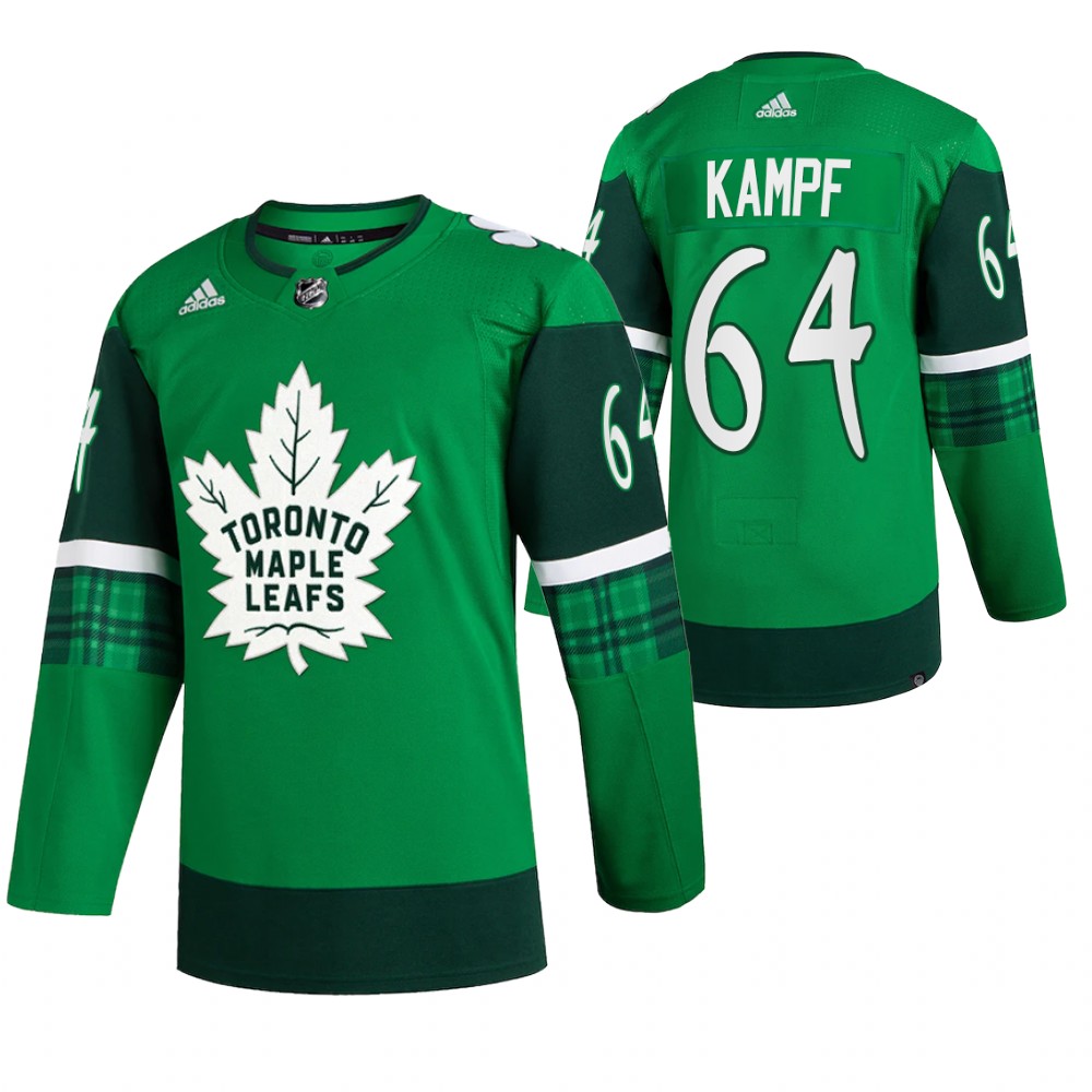 Maple Leafs David Kampf St. Patrick Green #64 Jersey 2022