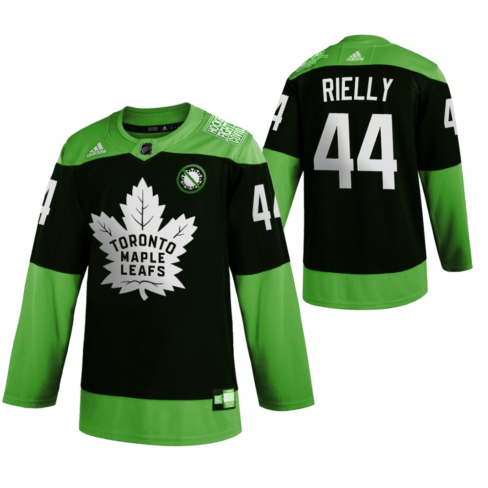 Maple Leafs Hockey Fight nCoV morgan rielly Green Jersey