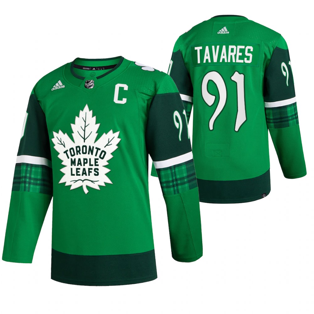 Maple Leafs John Tavares St. Patrick Green #91 Jersey 2022
