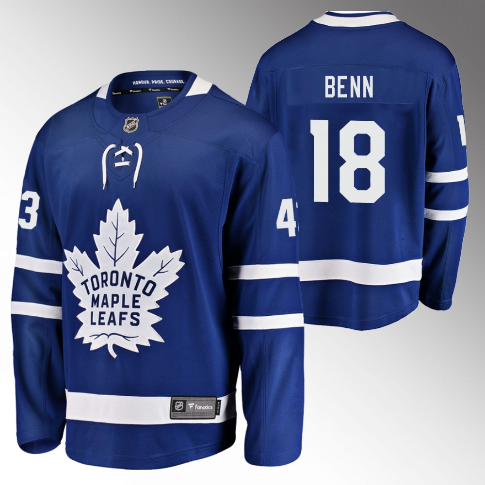 Maple Leafs Jordie Benn Jersey Home Blue Breakaway Player Men