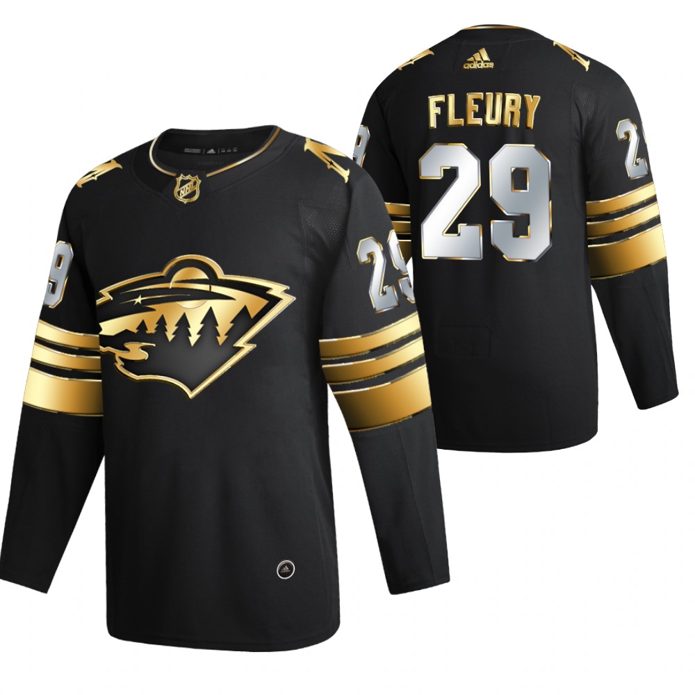 Marc-Andre Fleury Minnesota Wild Black Golden Edition 2022 Jersey Authentic