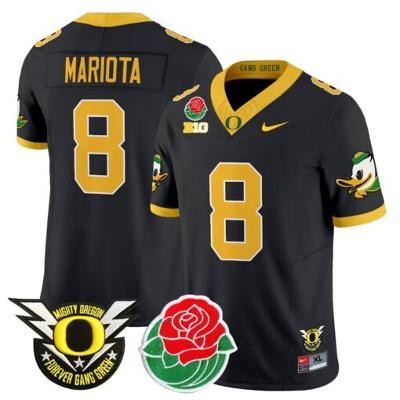 Marcus Mariota Jersey #8 Oregon Ducks 2025 Rose Bowl Game Patch Vapor Black