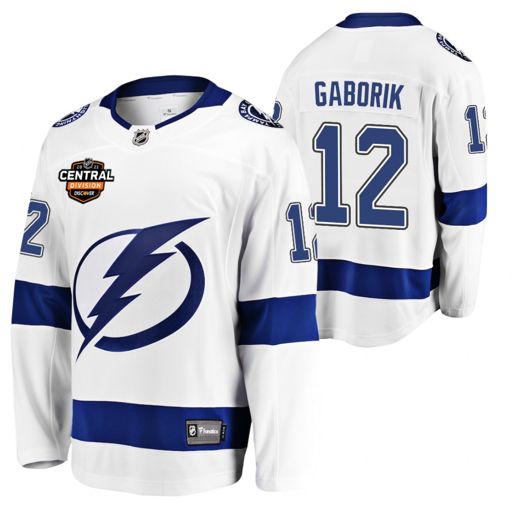 Marian Gaborik Lightning 2021 Central Division Patch Jersey White Away
