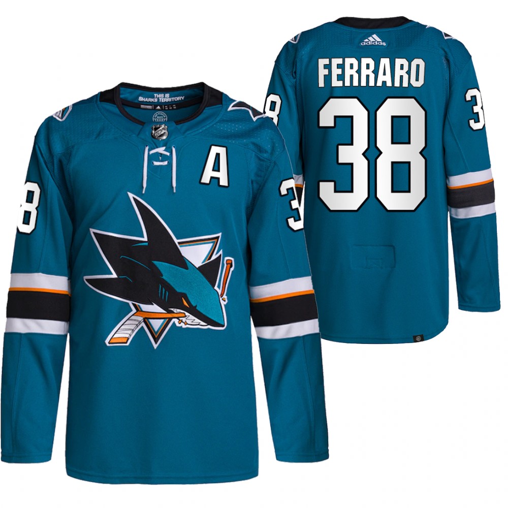 Mario Ferraro San Jose Sharks Teal Home Primegreen Authentic Pro Jersey
