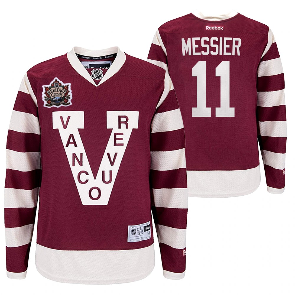 Mark Messier Vancouver Canucks Millionaires Heritage Classic Burgundy 2014 Jersey