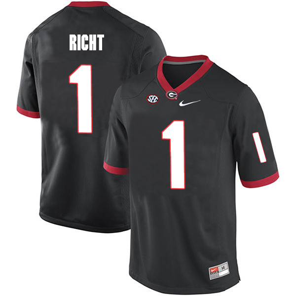 Mark Richt Georgia Bulldogs Men's Jersey - #1 NCAA Black Limited Home