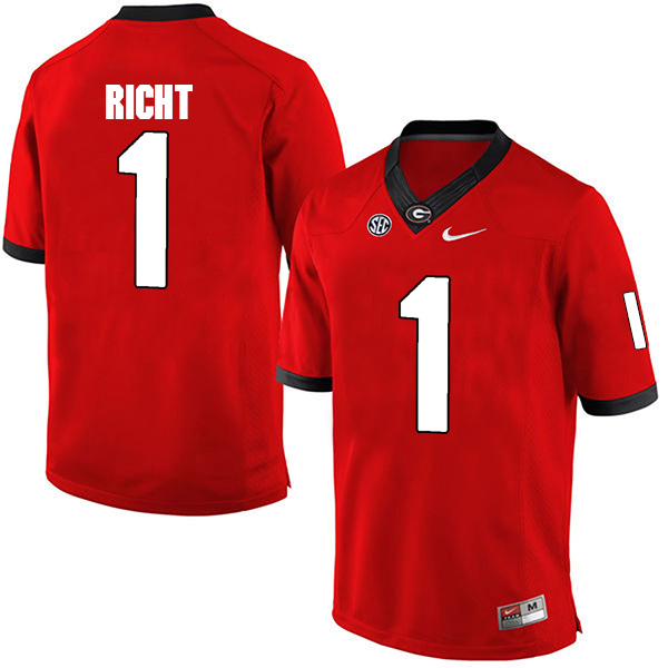 Mark Richt Georgia Bulldogs Men's Jersey - #1 NCAA Red Limited Home