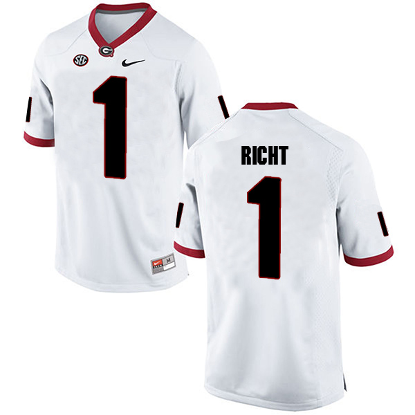 Mark Richt Georgia Bulldogs Men's Jersey - #1 NCAA White Limited Away