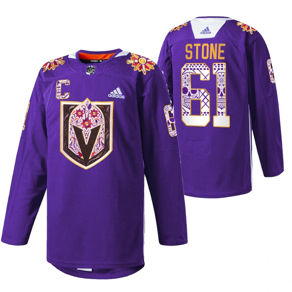 Mark Stone Jersey Vegas Golden Knights Hispanic Heritage 2021 Purple Warmup