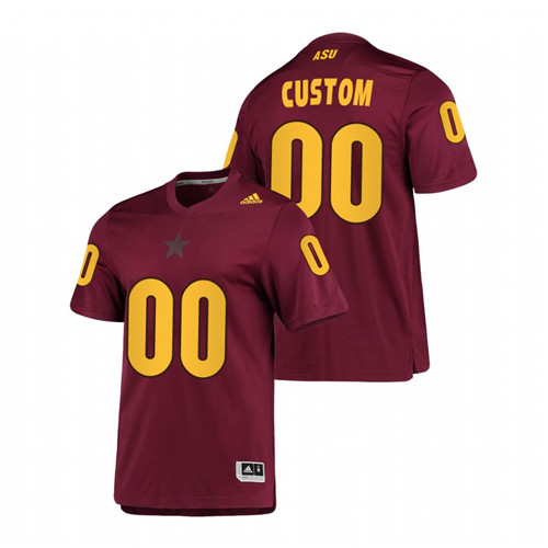 Maroon Men's Arizona State Sun Devils Custom Replica AEROREADY Jersey