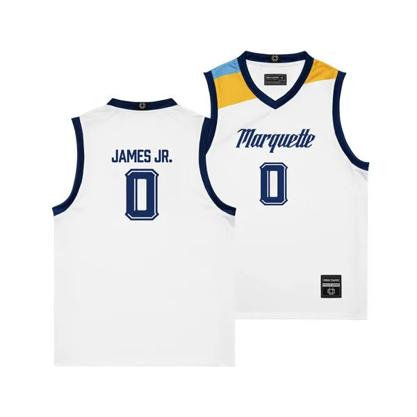 Marquette Golden Eagles #0 Nigel James Jr. 2025-26 White College Basketball Game Jersey 