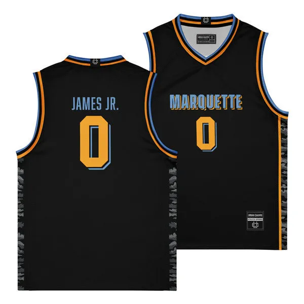 Marquette Golden Eagles #0 Nigel James Jr. Black Basketball Special Jersey 