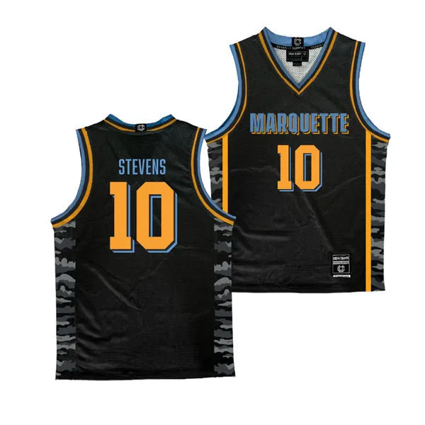 Marquette Golden Eagles #10 Adrien Stevens Black Basketball Special Jersey 