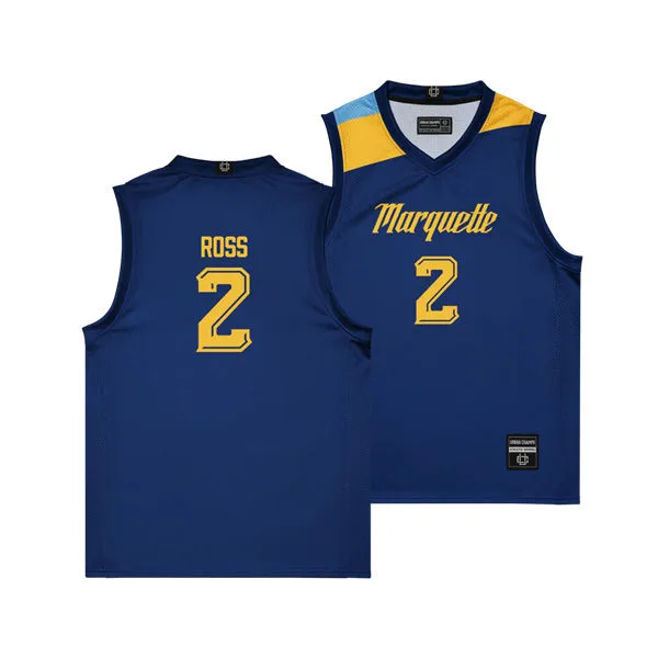 Marquette Golden Eagles #2 Chase Ross 2025-26 Navy College Basketball Game Jersey 