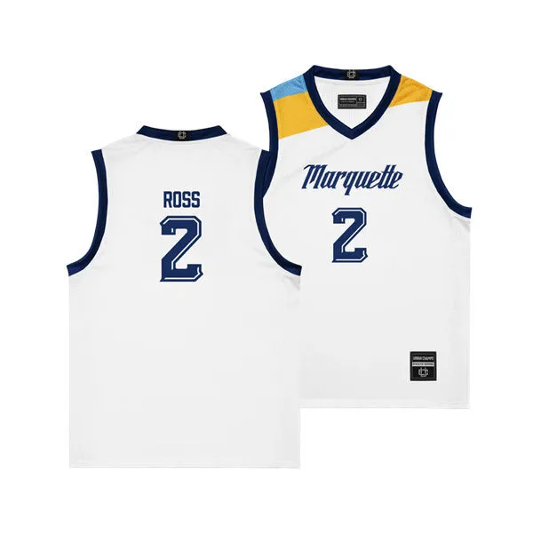 Marquette Golden Eagles #2 Chase Ross 2025-26 White College Basketball Game Jersey 