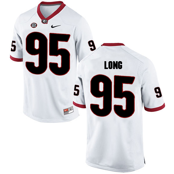 Marshall Long Georgia Bulldogs Men's Jersey - #95 NCAA White Limited Away