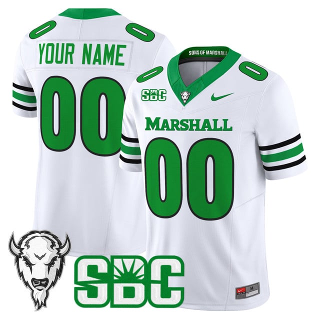 Marshall Thundering Herd 2025 Vapor Limited Custom Jersey WHITE