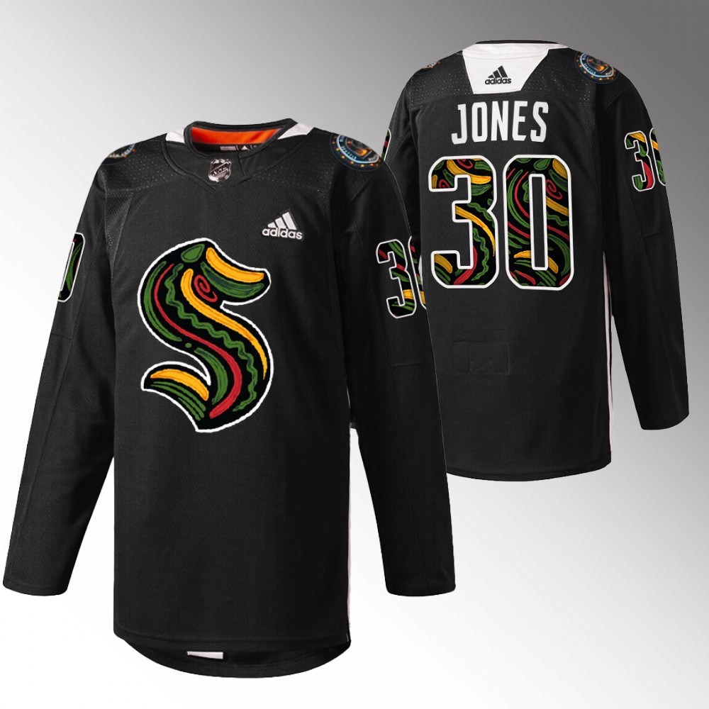 Martin Jones Kraken Black History Month Jersey Black Warmup