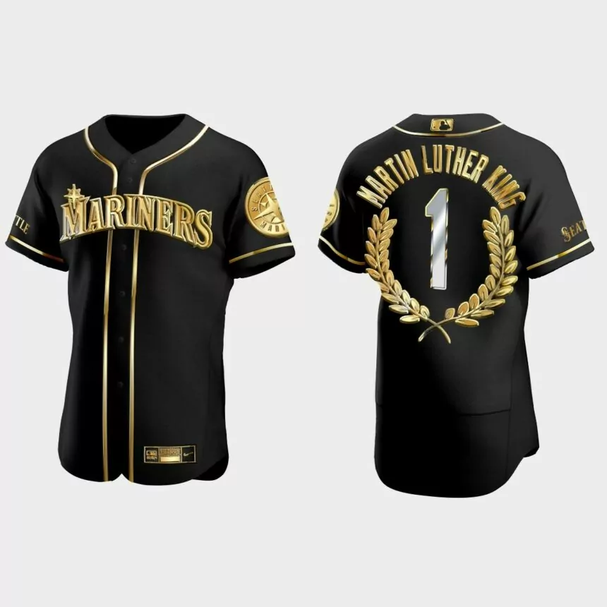 Martin Luther King Seattle Mariners Golden Edition Jersey – Black