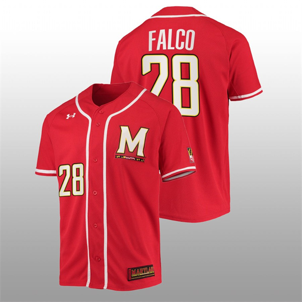 Maryland Terrapins David Falco Men Red College Baseball Replica Jersey Men's Jersey Maryland Terrapins David Falco College Baseball Men Red Jersey