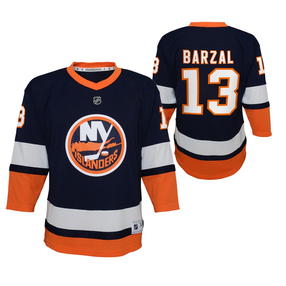 Mathew Barzal New York Islanders 2021 Reverse Retro Navy Youth Jersey Special Edition