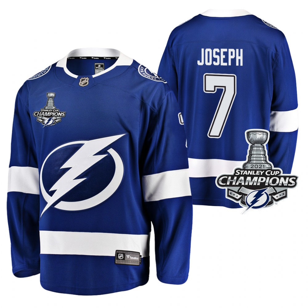 Mathieu Joseph Lightning 2021 Stanley Cup Champions Blue Home Jersey