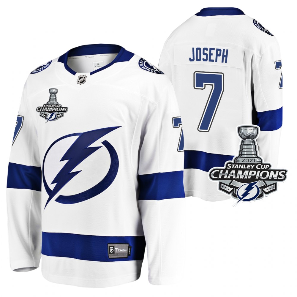 Mathieu Joseph Lightning 2021 Stanley Cup Champions White Away Jersey