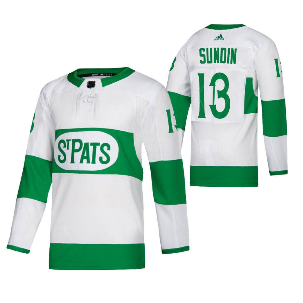 Mats Sundin #13 Maple Leafs 2021 St. Pats Men Jersey Throwback Authentic Green
