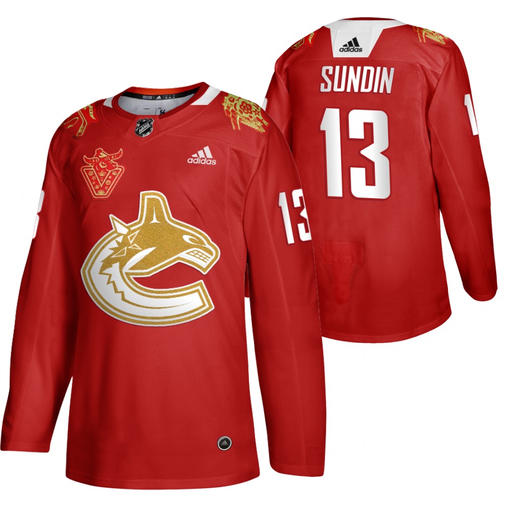 Mats Sundin Canucks 2021 Lunar OX Year  Red Special Jersey