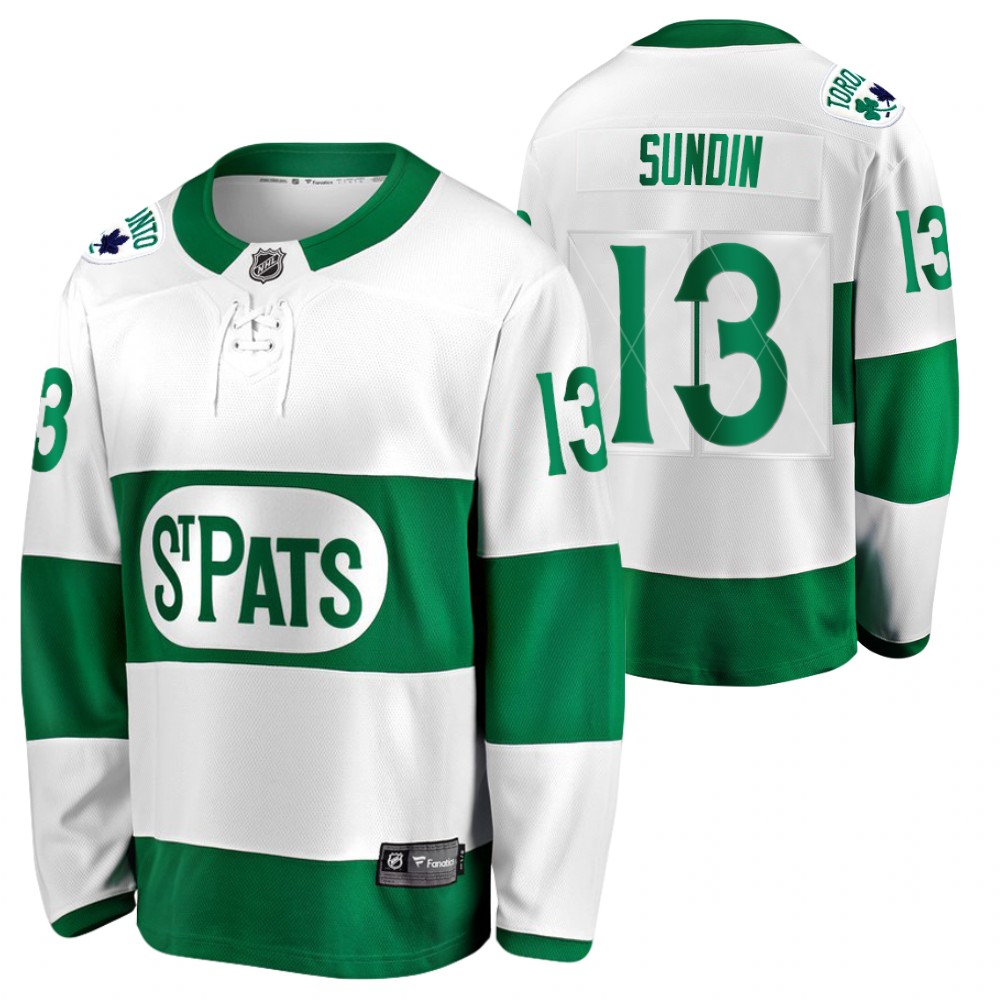 Mats Sundin Maple Leafs 2021 St. Pats Green #13 Jersey