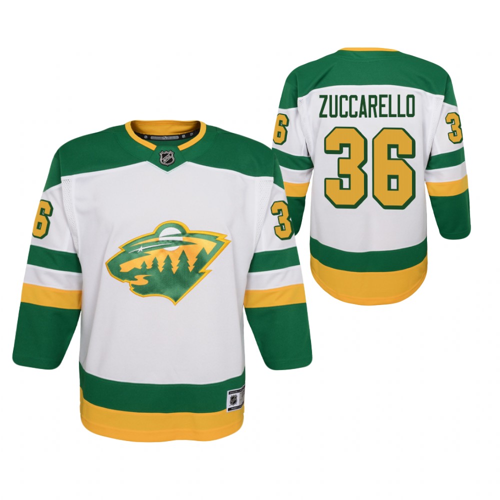 Mats Zuccarello Minnesota Wild 2021 Reverse Retro White Youth Jersey Replica