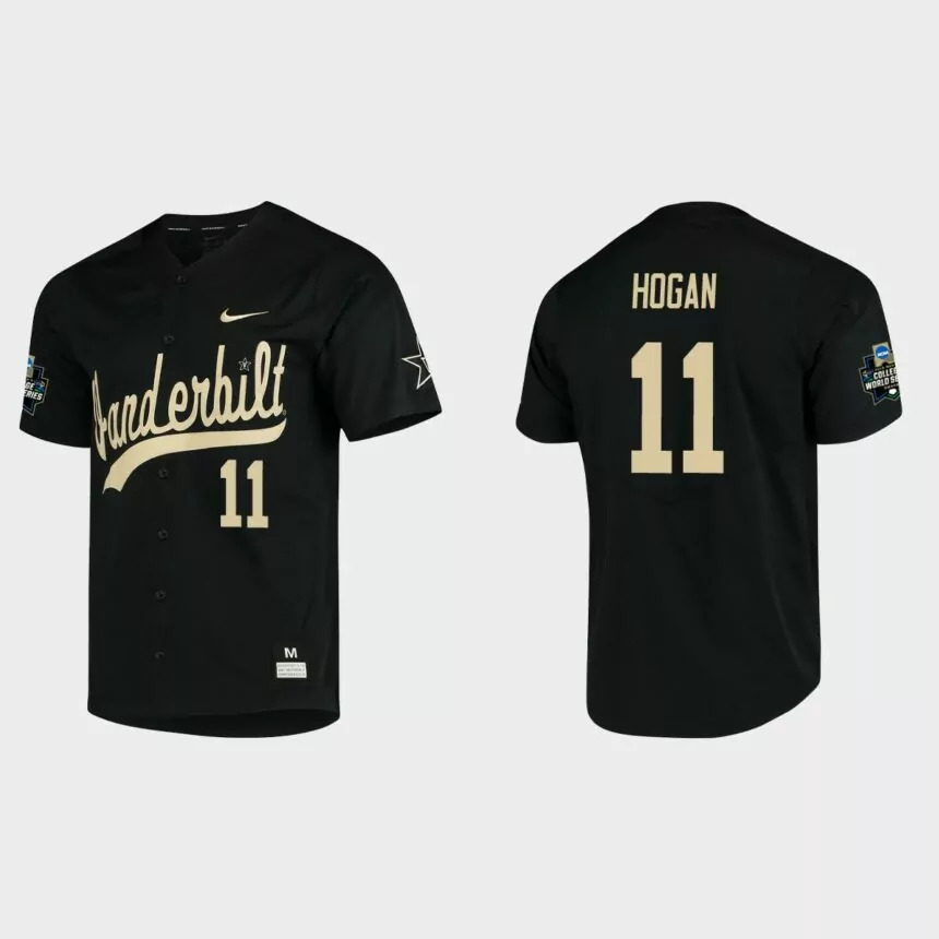 Matt Hogan Vanderbilt Commodores College World Series Baseball Jersey – Black