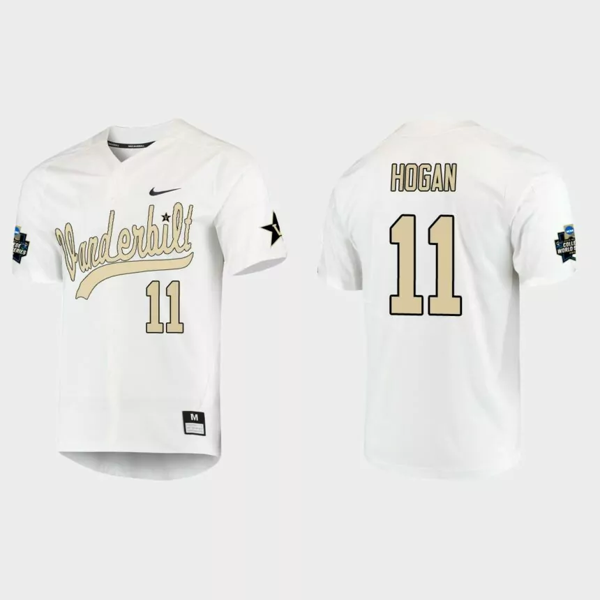 Matt Hogan Vanderbilt Commodores College World Series Baseball Jersey – White