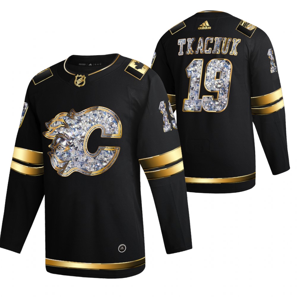 Matthew Tkachuk Flames 2022 Stanley Cup Playoffs Black Diamond Edition Authentic Jersey