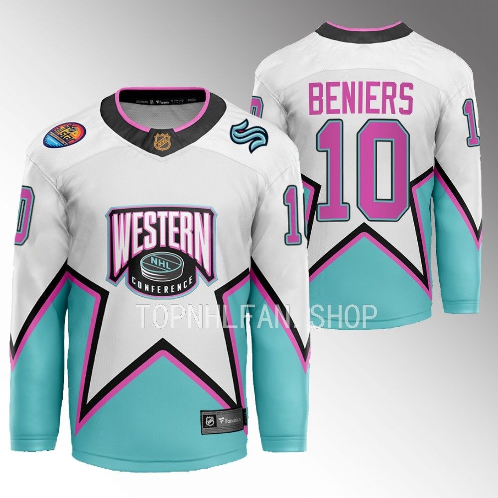 Matty Beniers Seattle Kraken Jersey 2023 NHL All-Star White Western Conference