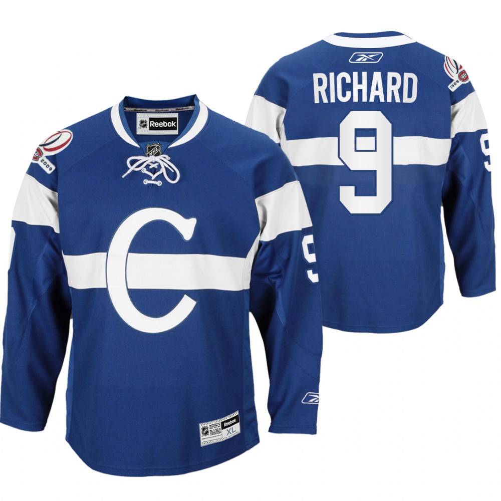 Maurice Richard Montreal Canadiens 100th Anniversary Celebration Blue Throwback Jersey