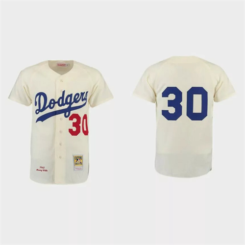Maury Wills Brooklyn Dodgers Throwback 1962 Authentic Jersey – Cream的副本.jpg