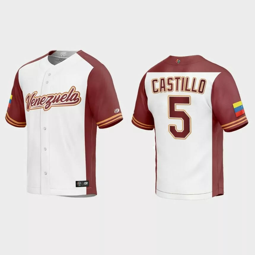Max Castillo Venezuela Baseball 2023 World Baseball Classic Replica Jersey – White