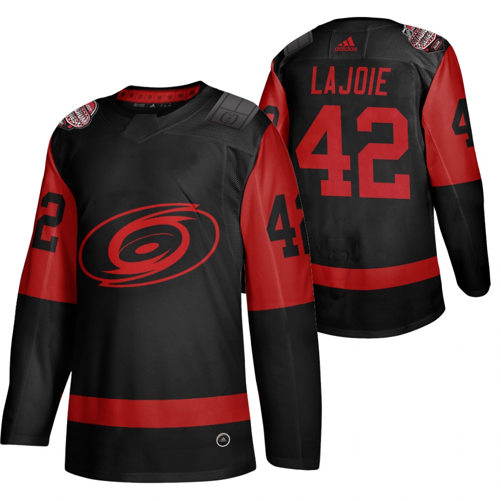 Max Lajoie Carolina Hurricanes Black 2021 Stadium Series Authentic Jersey