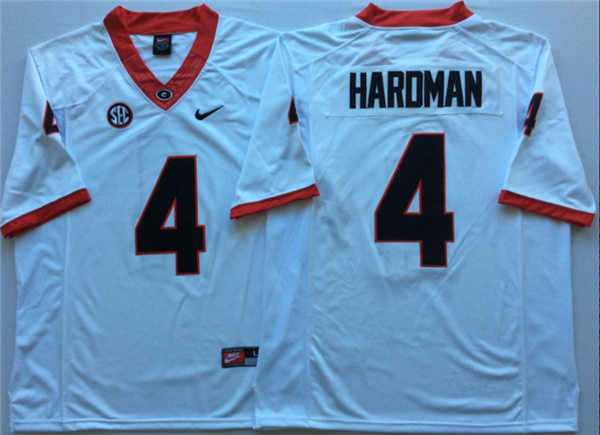 Mecole Hardman Georgia Bulldogs Men's Jersey - #4 NCAA White Limited Away