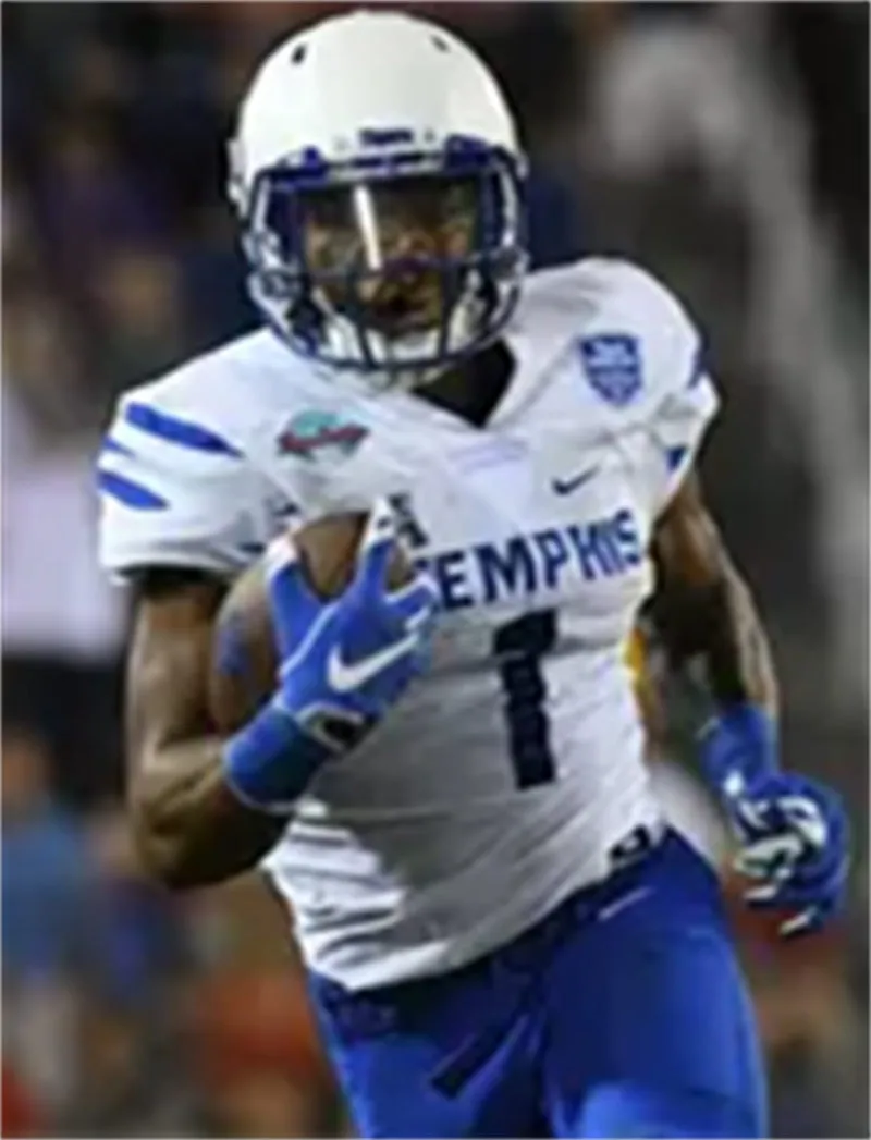 Memphis Tigers #1 Tony Pollard 2018 White Football Jersey 