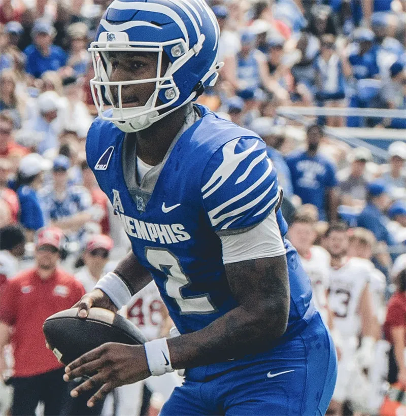 Memphis Tigers #2 Brendon Lewis 2025 Blue Football Game Jersey 