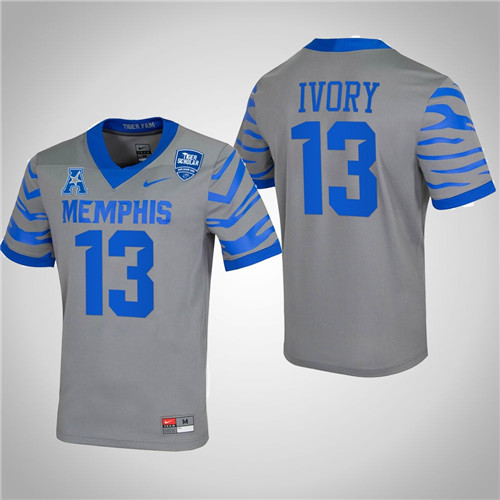 Memphis Tigers 13 Javon Ivory College Football Jersey Gray