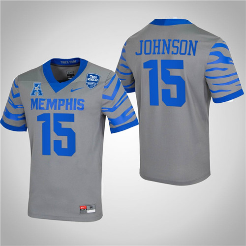 Memphis Tigers 15 Quindell Johnson College Football Jersey Gray