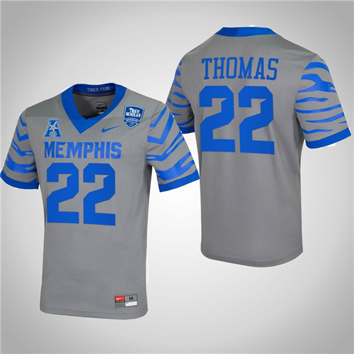 Memphis Tigers 22 Brandon Thomas College Football Jersey Gray