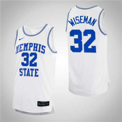 Memphis Tigers James Wiseman Alumni Basketball Retro Jersey White