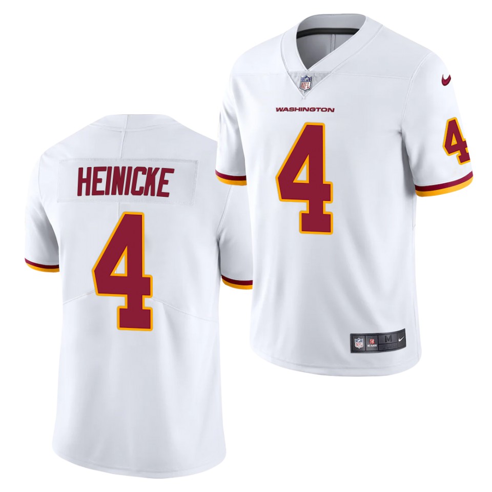 Men 's Washington Redskins #4 Taylor Heinicke White 2021 Vapor Limited Jersey