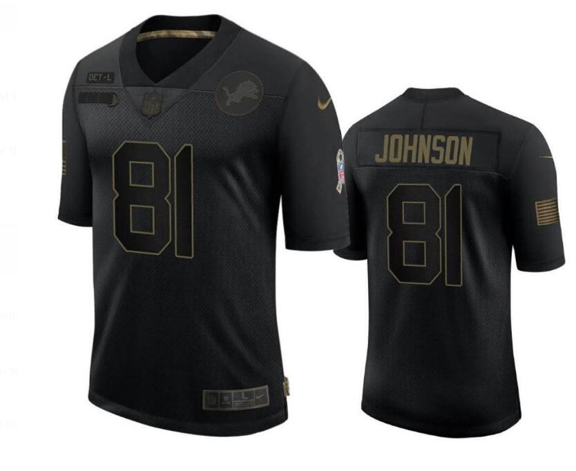 Men'S Detroit Lions #81 Calvin Johnson Black Limited Football Stitched Jersey