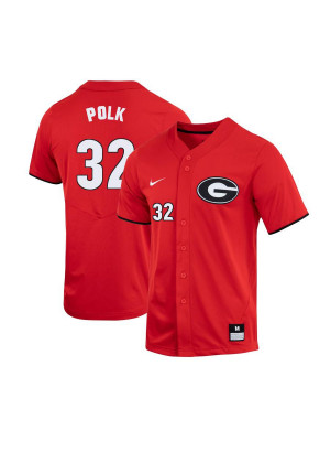 Men's #32 Michael Polk Georgia Bulldogs Stitched Nike Red Alumni Baseball Player Jersey