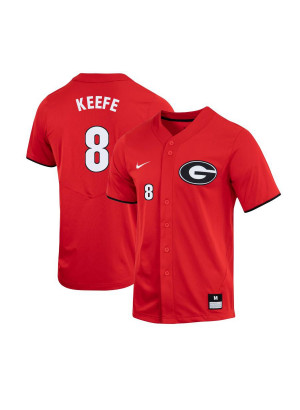 Men's #8 Spencer Keefe Georgia Bulldogs Stitched Nike Red Alumni Baseball Player Jersey